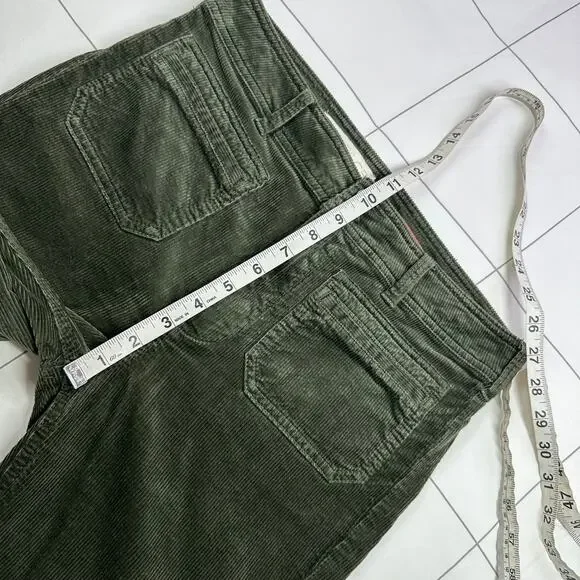 Anthropologie Pilcro Pants Womens 28 Green Moss Corduroy Trouser Bootcut Slim - Picture 11 of 15